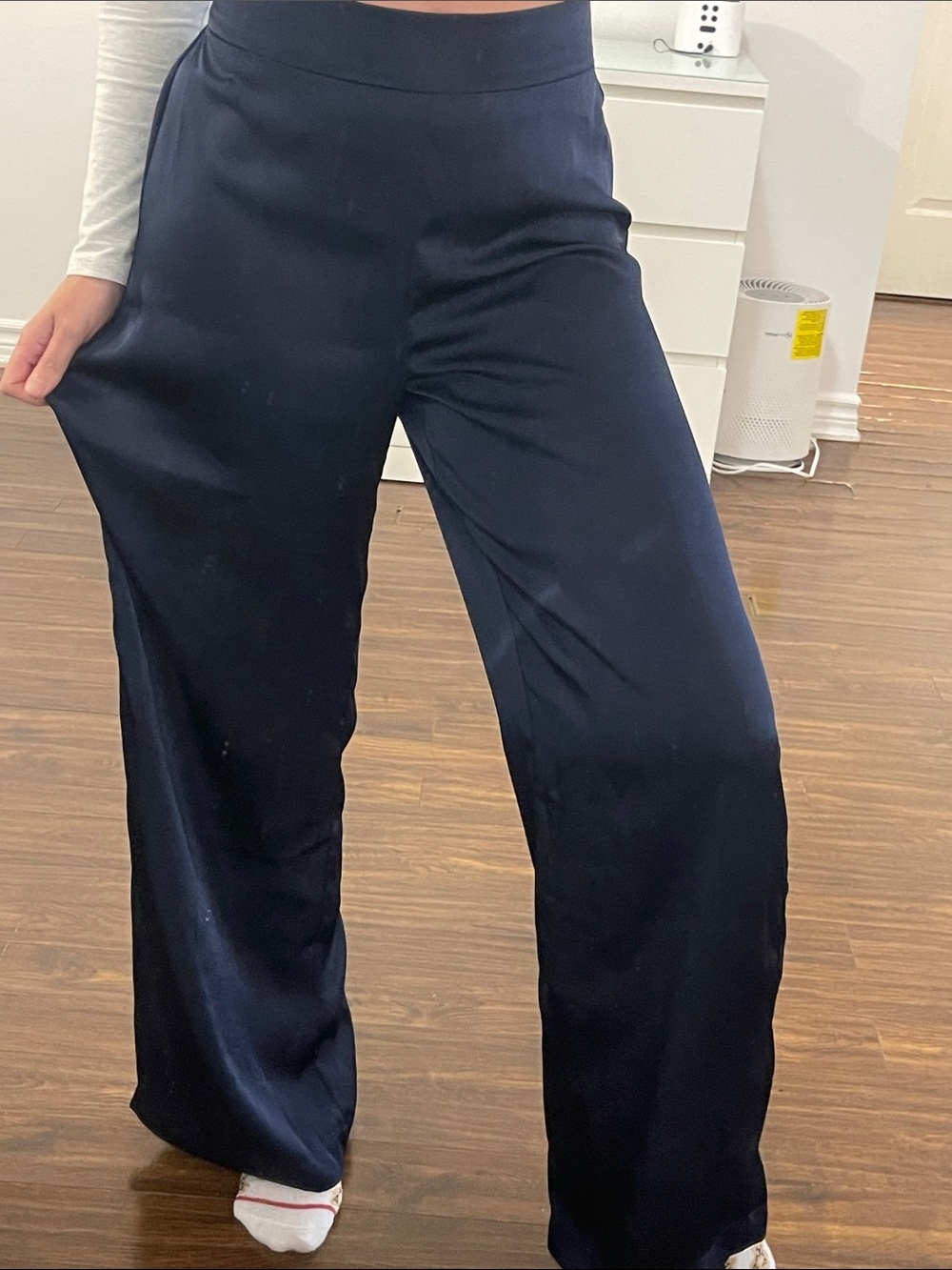 Wide Leg Navy Pants for Women